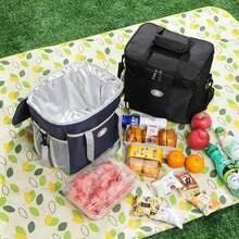 Travel Thermal Bag Lunch Box Bag Insulated Bag Cooler Bag For Frozen Food Camping Picnic Food Bag - 大號海軍藍 - 查看 6