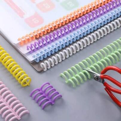 1/5/10pcs 12mm 30 Holes Loose Leaf Rings, Colorful Plastic Detachable Binder Rings, Fit For A4, A5, B5, B7 Size, Suitable For Office, Study, School Supplies, Notebooks, DIY And Desktop Accessories