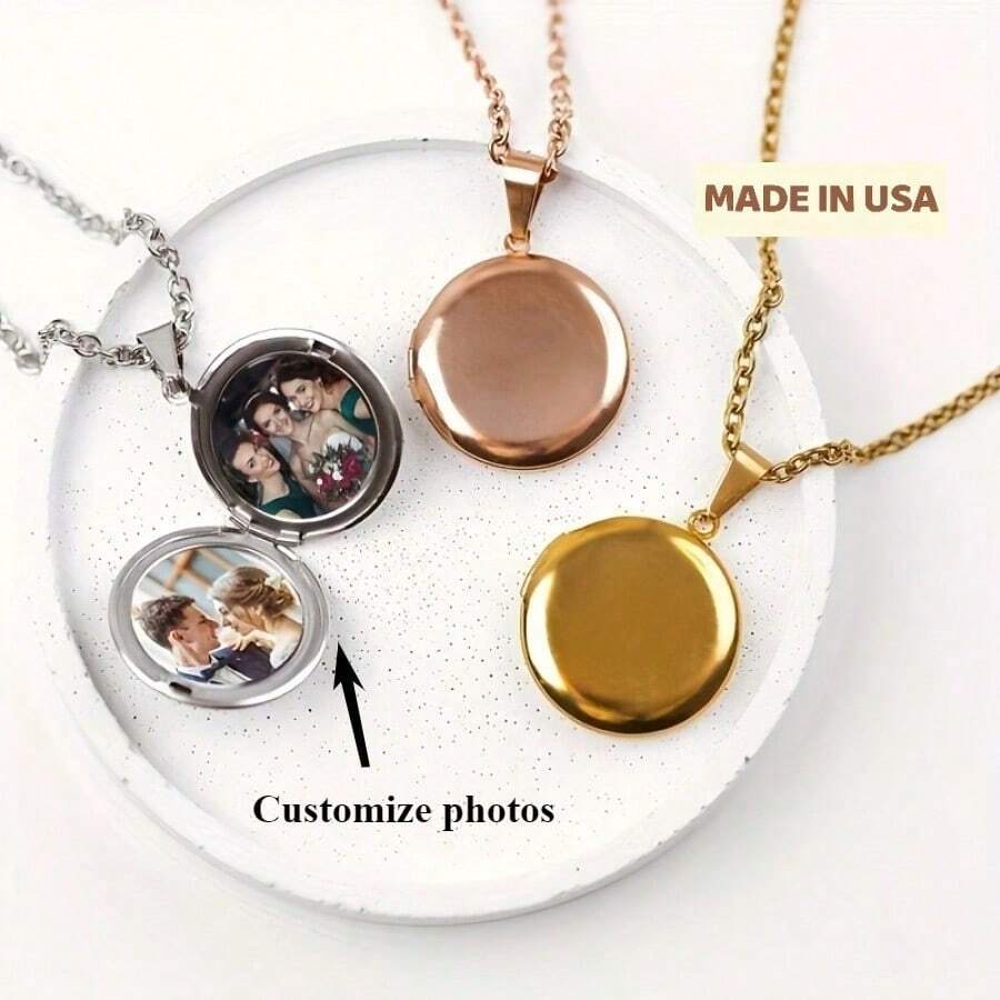 Photo Pendant Necklace Personalized Commemorative Necklace Commemorative Necklace Anniversary Gift - Multicolor - View 1