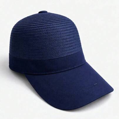 Boné de Palha Sintética Feminino com Aba Curvada Moda Praia Piscina Verão