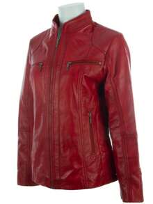 AVIATRIX Women's Real Leather Jacket Red OBFQ - Red - View 2