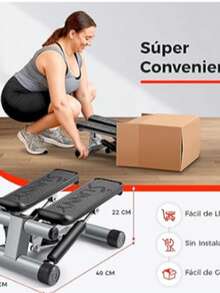 S unny H ealth & Fitness Mini Stepper para Ejercicio en Casa, Máquina de Ejercicio de Escaladoras con Faja de Resistencia, Movimiento Twist Opcional y Conexión con la App SunnyFit Gratis - Gris Oscuro - Ver 5