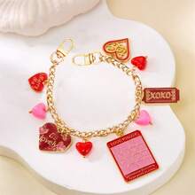 Móc khóa hình trái tim trang trí ngày Valentine, phụ kiện du lịch, móc khóa túi xách máy bay, móc khóa dây trang trí. - Nhiều màu - Xem 6