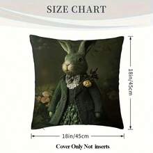 1pc Unique Sweater Rabbit Design Pillow Cover, Double-Sided Printing,Soft Polyester Fiber, Machine Washable Sofa, Bed, Living Room Decoration Cushion Cover - Traditional Style And Contrasting Patterns, Easter Decoration (Excluding Pillow Core) - Multicolor - View 8