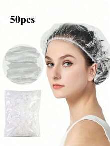 200/100/50pcs Disposable Waterproof Reusable Shower Cap, Suitable For Salons, Spas And Other Occasions To Protect Hair, Thick & Elastic Shower Cap, Easy To Carry - Basic model - View 10
