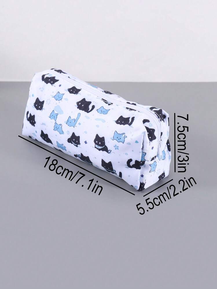 1个三层雪猫图案铅笔盒，创意翻盖设计，隐藏式搭扣，柔软涤纶材质，适合收纳水彩笔或马克笔，是艺术生或返校必备佳品。 - 彩色 - 查看 11