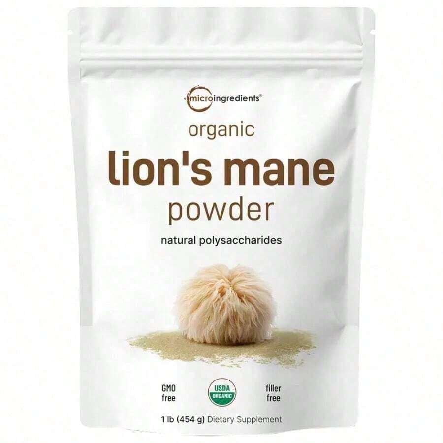MicroIngredients Organic Lions Mane Mushroom Supplement Powder(1box) - 1 pound - Xem 1