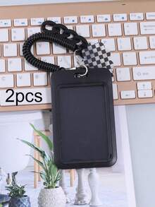 1pc Elegant Acrylic Card Holder With Heart Decor Keychain - For ID/Credit Card Storage & Protection, Fashionable Pendant Keychain, Gift For Friends - Multicolor - View 19
