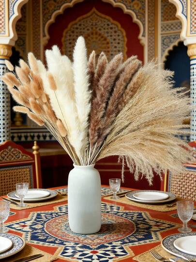 Ramo de flores secas - Hierba de la pampa, una decoración floral para el hogar, bodas y estilo bohemio | Perfecto para arreglos florales, un imprescindible para el Año Nuevo.