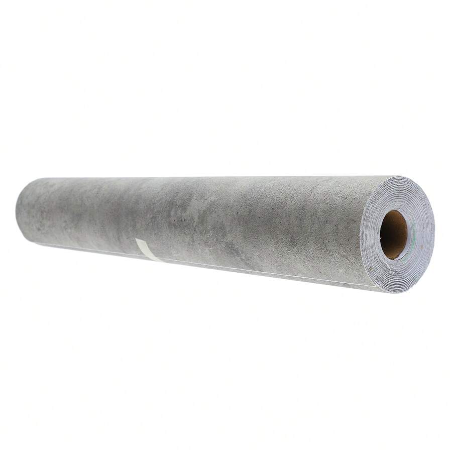 974 Papel pintado despegable con cortador, adhesivo de pared de PVC, gris cemento, estilo vintage, 40 x 900 cm - A - Ver 1