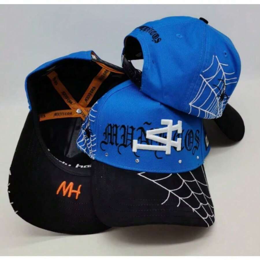 Men Baseball Cap - Bright Blue + Black - View 1