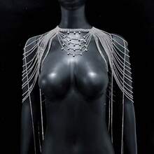 1pc Luxurious Crystal Tassel Shoulder Chain, Suitable For Wedding Bride Off-Shoulder Dress, Crystal Glass Accessory - Tassel Shoulder Chain - View 18