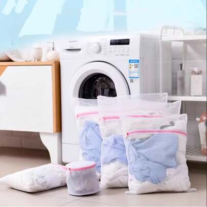 6pcs Mesh Laundry Bags With Hidden Zipper, Delicate Washing Bags To Prevent Garment Deformation, Mesh Storage Bags, Protective Washing Bags, Polyester Mesh Zipper Bags, Suitable For Various Clothes, Travel Storage Bags, Laundry Protection Bags, Suitable For Washing Clothes, Shirts, Bras, Socks, Stockings, Underwear, Laundry Bags, 1/3/6pcs