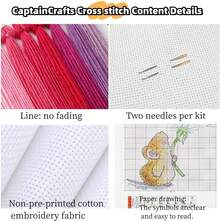 CaptainCrafts - Kit de punto de cruz, punto de cruz, sin impresión, bordado, calcetines de Navidad (sueño, sin preimpresión, 14 quilates, 13.4 x 19.3 pulgadas) - Sueño - Ver 6