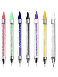 1pc Nail Art Dotting Pen/Replacement Wax Crayon Heads, With Wax Tip And Self-Adhesive Function, Double-Ended Design, Suitable For Picking Up And Removing Crystals, Rhinestones, Gems, Jewelry Stickers, Single Pack, Pink Dotting Pen Tool, Nail Art Pen Tip, Nail Decoration, Nail Art Supplies, Nail Art Tools, Back To School, Nail Art, Nail Art Tools, Suitable For Fake Nails - Nhiều màu - Xem 8