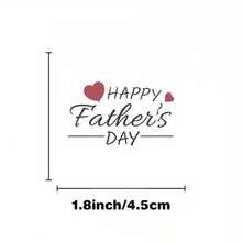 96张心形“父亲节快乐”圆形贴纸 - 父亲节完美之选，向您最亲爱的爸爸表达无尽的爱与祝福，1.8英寸礼品包装标签 - 圓形 - 查看 3