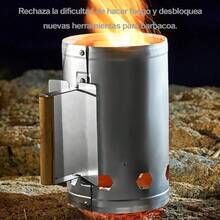 Encendedor de Chimenea de Carbón, Lata de Encendedor Rápido de Acero Inoxidable Resistente Al Calor para Cocinar Al Aire Libre - A - Ver 5