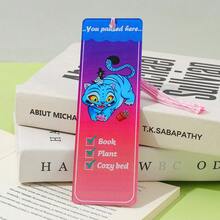 KPOP Witch Hunting Theme Tassel Bookmark, Includes Personal Character, Cute Mascot, And Full Staff Illustrations. Bright Gradient Of Pink, Purple And Blue Tones, Paired With Matching Tassels To Add Atmosphere. Practical Stationery Bookmark For Students To Mark Reading Progress - Multicolor - View 5