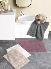 Cotton Rich Bath Mat 50x70cm - Made In Turkey - Red Violet - View 2