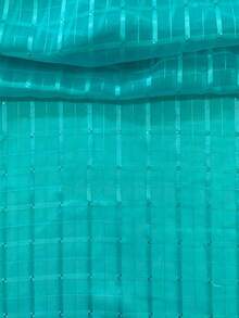 Voile Fabric Checkered Curtain | Checkered Voile - Curtains, General Decorations - Aqua Green 46 - View 2