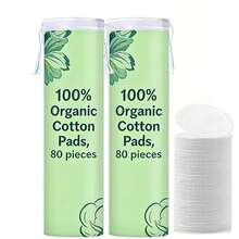 Organic Cotton Round Makeup Remover Pads, Hypoallergenic, Lint-Free, Facial Exfoliating Cleansing Pads - Multicolor - View 1