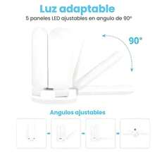 Bombilla LED Plegable 4 Aspas 60W 6500K Luz Blanca 25 cm - Lámpara LED de Alas Plegables, Foco LED Ajustable, Luz LED de Garaje, Bombilla de Ventilador LED, Lámpara LED Deformable, Foco LED de 4 Hojas, Bombilla LED Multiángulo, Ahorro Energía Eléctrico, Eficiencia - luz blanca - Ver 5