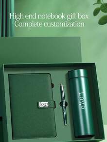 1 Set Customized Stainless Steel Vacuum Cup Gift Set, Includes Vacuum Cup, Matching A5 Notebook, Pen, Laser Engraved Name/Logo, Business/Graduation/Teacher's Day Commemorative Gift, Personal Exclusive Gift Set - Multicolor - View 4