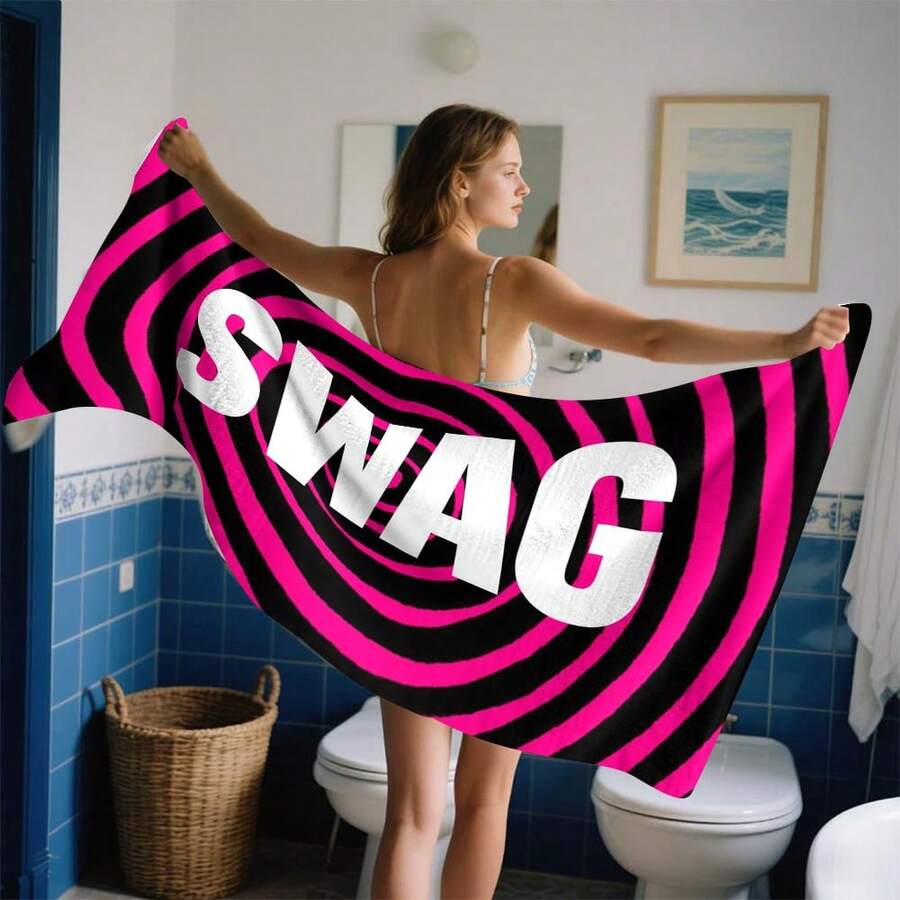 1条印花图案浴巾/沙滩巾 - 采用速干面料，轻盈柔软，适用于浴室、游泳、露营、健身、旅行和瑜伽等多种场合。是理想的旅行伴侣和健身毛巾。 - A - 查看 1