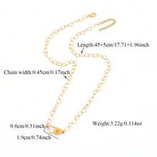 1pc Fashionable Minimalist Gold Stainless Steel Letter Heart Pendant Necklace For Women - Yellow Gold - View 2