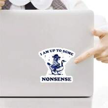 1张3英寸防水户外PVC可移除贴纸，图案为浣熊骑鹅“胡闹”贴纸，趣味浣熊图案，适用于汽车保险杠、笔记本电脑、头盔、水瓶等，调皮动物表情包乙烯基贴纸，适合青少年和男士，个性户外装饰，生日恶搞礼物 - A - 查看 8