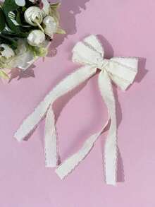 1pc Women's Burgundy Velvet Fashionable Simple Hair Clip With Bow Knot Detail, Suitable For Daily Use Elegant Claw Clips Hair Claws Hair Barrettes, School Stuff, College, Winter Outfit For Women, Bows, Cute, Hair Accessories, New Year Glamour, Head Accessories, Hair Accessories For Women - Beige 2 - View 4