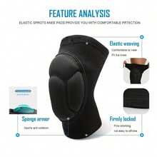 Thickened Anti-Collision Foam Knee Pads, Soft And Comfortable, Suitable For Dance, Volleyball, Roller Skating Training And Gym Workouts, Providing Knee Support During Sports - Black - View 7