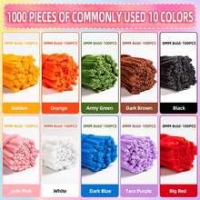 Bộ 300/500/1000 que nhung mật độ cao - Nhiều màu sắc, que nhung siêu mềm mại dành cho người mới bắt đầu hoặc người làm thủ công chuyên nghiệp | Vật liệu thủ công cao cấp cho các dự án DIY, đồ thủ công ngày lễ và trò chơi cảm giác. - Que tăm bông nhiều màu - Xem 22