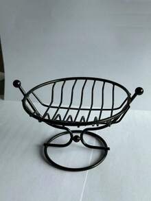 1个金色/银色/黑色铁质高皂碟，中空沥水豪华皂架，浴室梳妆台收纳架 - 多色 - 查看 11