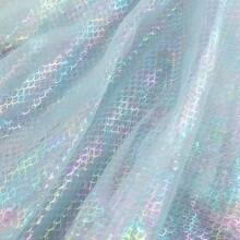 1pc Iridescent Fish Scale Mesh Fabric, Sheer Hazy Effect, Suitable For Wedding Party DIY Dress - Multicolor - View 23