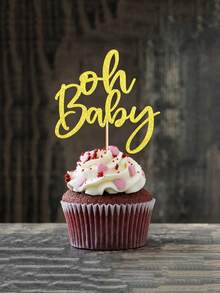 12pcs Oh Baby Cake Toppers For Birthday Party - Gold - View 4