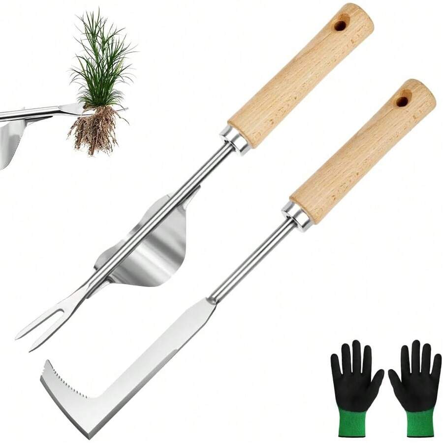 3 Pieces Ing Scraper, Root Puller,  Stabber Stainless Steel, Garden  Knife, Manual  Puller,  Removal Tool For Gardening, Ing Scraper, Garden Shovel - 3 件 - 查看 1