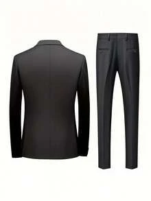 A Classic Three-Piece Suit For Men, Including A Jacket, Trousers And A Vest, Perfect For Weddings And Special Occasions - Màu xám đen - Xem 6