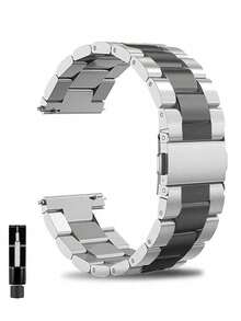 VA VA VOOM 1pc Galaxy Watch Band, 20mm/22mm Stainless Steel Quick Release Strap, Compatible With Huawei Watch, Watch, Honor Watch, Galaxy Watch Gear Active2/S2, Gear S3, GT 2, Watch GT2 (42mm/46mm), Adjustable Replacement Band, Also Suitable For Samsung, - Black - View 18