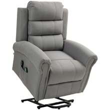 Electric Recliner With Lift Assist, Recliner With Tilt Function, Heating Function, Massage Chair With Pocket Springs - Grey - View 1