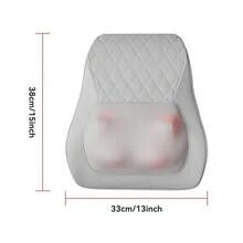 3D Kneading Massage Cushion With Heating Function, Suitable For Back, Neck, Shoulder And Leg Relaxation At Home, Office And Car, Gift For All, Type-C Interface, 2000mAh Battery Capacity - Grey - View 2