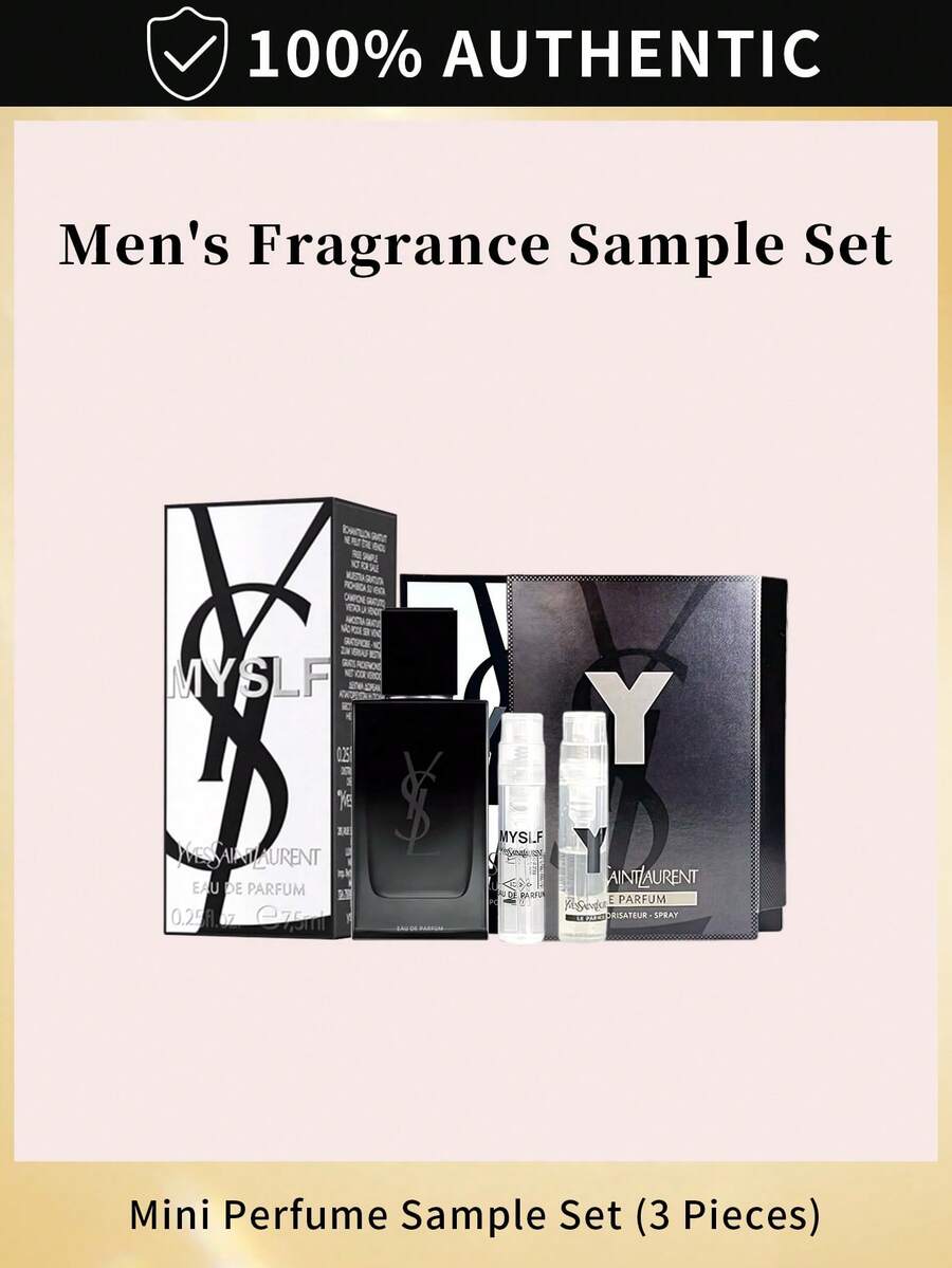 Yves Saint Laurent YSL Men's Fragrance Mini Perfume Sample Set (3 Pieces)- Myslf EDP 0.25 Oz & Myslf EDP Spray 0.04 Oz & Y Le Parfum EDP 0.04 Oz - Myslf Edp+Y Le Parfum - 查看 1