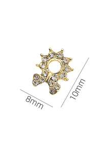 10pcs Gold & Silver Sparkling Alloy Rhinestone Nail Art Decorations, 3D Metal Asymmetrical Shaped Luxury Nail Rhinestones DIY Accessories For Women & Girls Nails Nail Supplies - Multicolor - View 6