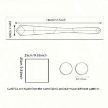 Men Tie Sets Classic Fashion Necktie Set With Cufflink Business Party - 綠色 - 查看 3