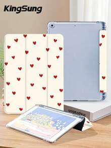Kingsung Simple Heart Pattern Tablet Protective Case,Compatible With 9.7/10.2/10.5/10.9/12.9/Pro 11, 10th Gen,Compatible With Samsung Galaxy Tab S6 Lite 10.4 Inch,Compatible With Kindle Paperwhite 12th Gen 2024,Kindle (11th Generation) 2022 Release,Kobo Clara Colour,Soft Anti-Fall Protection,Smart Stand/Automatic Wake Up/Sleep - Multicolor - View 4