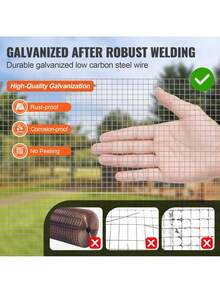 Hardware Cloth, 1/4 Inch 48in X 50 Ft 23 Gauge, Hot Dipped Galvanized Wire Mesh Roll, Chicken Wire Fencing, Wire Mesh For Rabbit Cages, Garden, Small Rodents - 銀色 - 查看 3