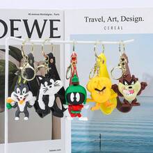 Warner Bros 经典兔八哥卡通钥匙扣，可爱又有趣的钥匙链挂件，汽车钥匙扣，送给好朋友的礼物 - 彩色 - 查看 4