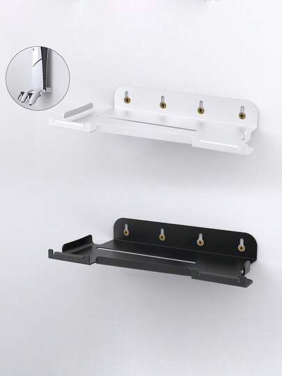 Slim Console Wall Mount - Sturdy Floating Storage Shelf With Controller Holder