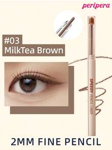 Peripera K-Beauty SPEEDY PENCIL LINER 眼線筆，奶油/凝膠眼線筆，2mm細筆尖，濃郁顯色，高顯色度，滑順保濕質地，持久防暈染防水防汗，霧面妝效 - 03 Milk Tea Brown - 查看 1