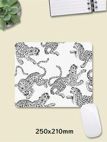 1 Piece, Black Leopard Pattern, PU Leather Mouse Pad, 2mm Thick, Small Office Desktop Mat, Suitable For Students/Gamers/Laptop Users, Waterproof And Non-Slip. - White - View 13
